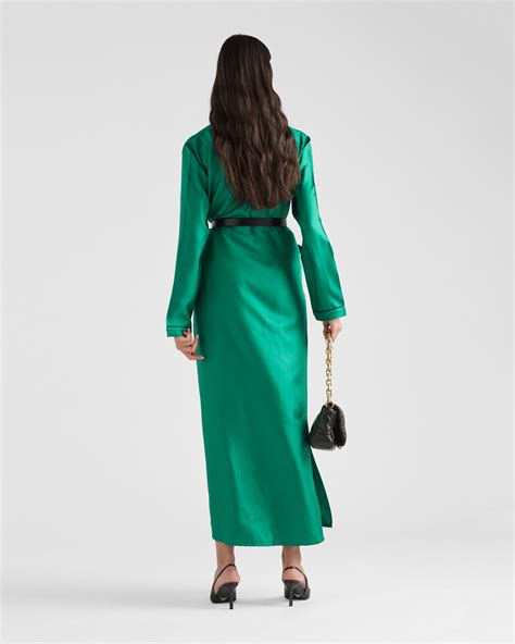 Emerald Green Long twill dress 